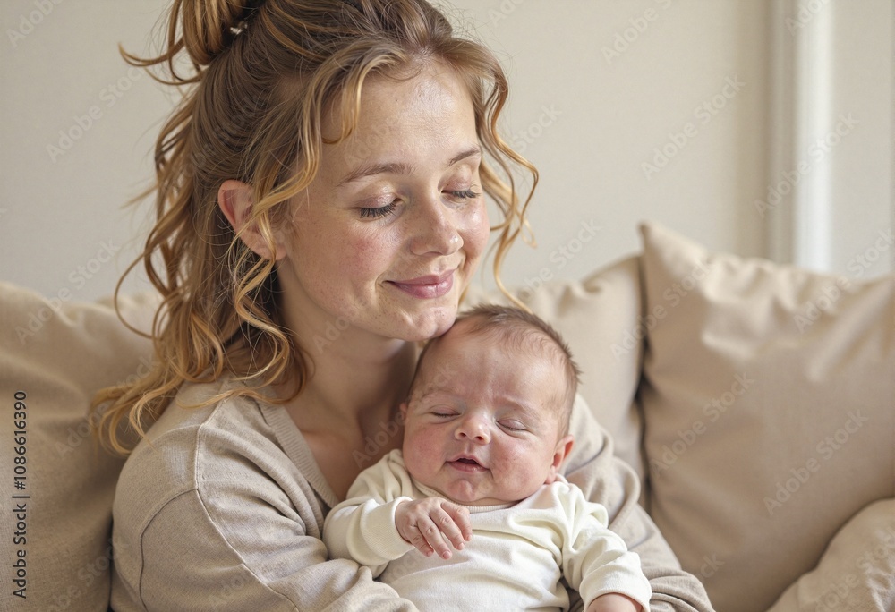 baby sleeping on mother's shoulder baby sleeping on mother's shoulder