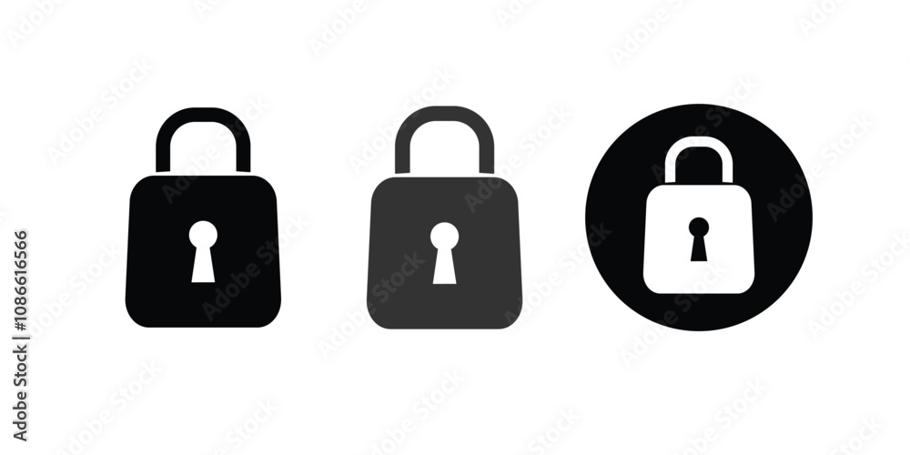 lock line icon vector. Icon for the site. Locked and unlocked padlock icon.