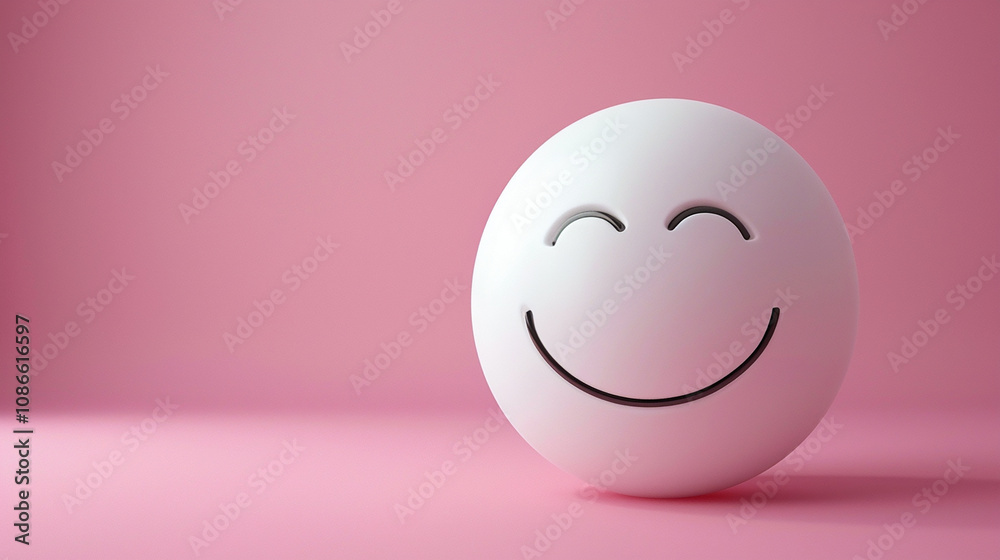 White smiley face on soft pink background, conveying happiness and positivity, ideal for cheerful designs and themes of joy and optimism in various contexts White smiley face on soft pink background, conveying happiness and positivity, ideal for cheerful designs and themes of joy and optimism in various contexts