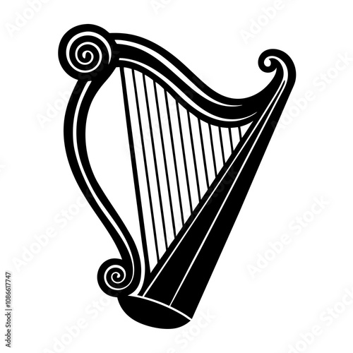 harp on white