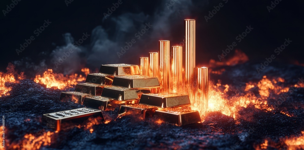 Visualizing Investing Mistakes: Volatility Illustrated Through Melting Bar Graphs Over Steaming Gold Bars Visualizing Investing Mistakes: Volatility Illustrated Through Melting Bar Graphs Over Steaming Gold Bars