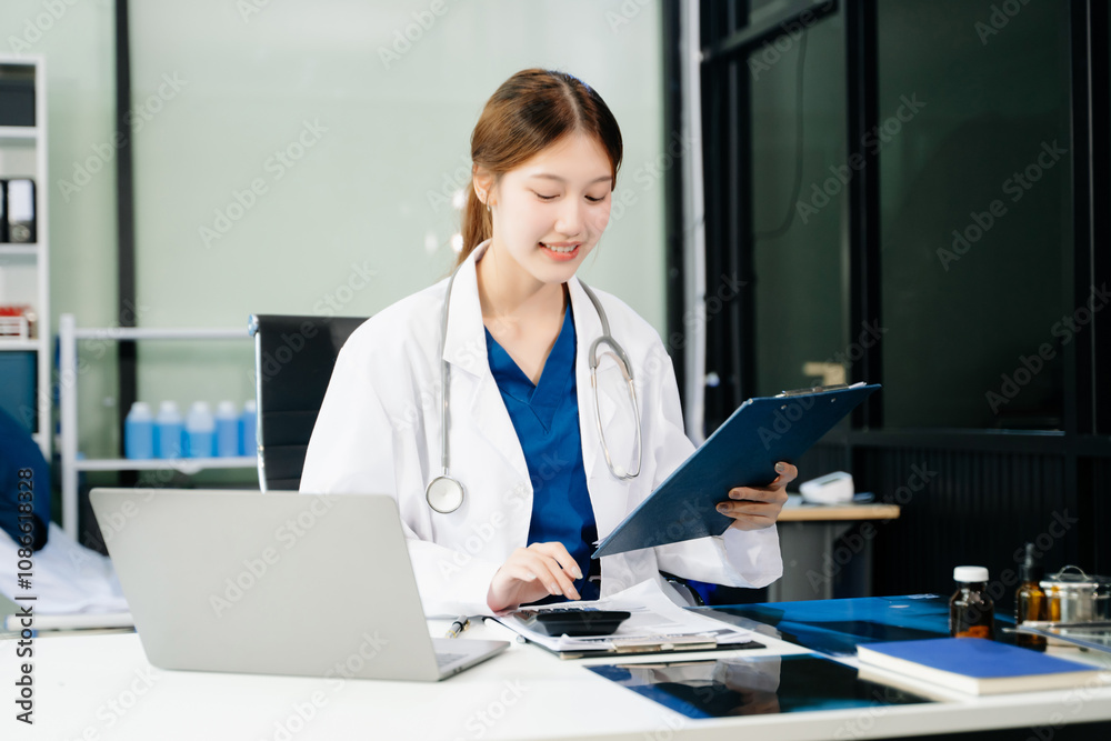 Healthcare professional analyzing for precise diagnostics, showcasing medical expertise and patient care Healthcare professional analyzing for precise diagnostics, showcasing medical expertise and patient care