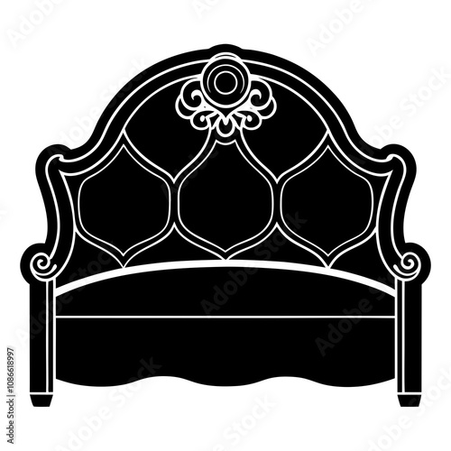  black headboard on white