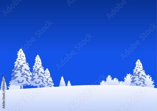 シンプルな雪景色