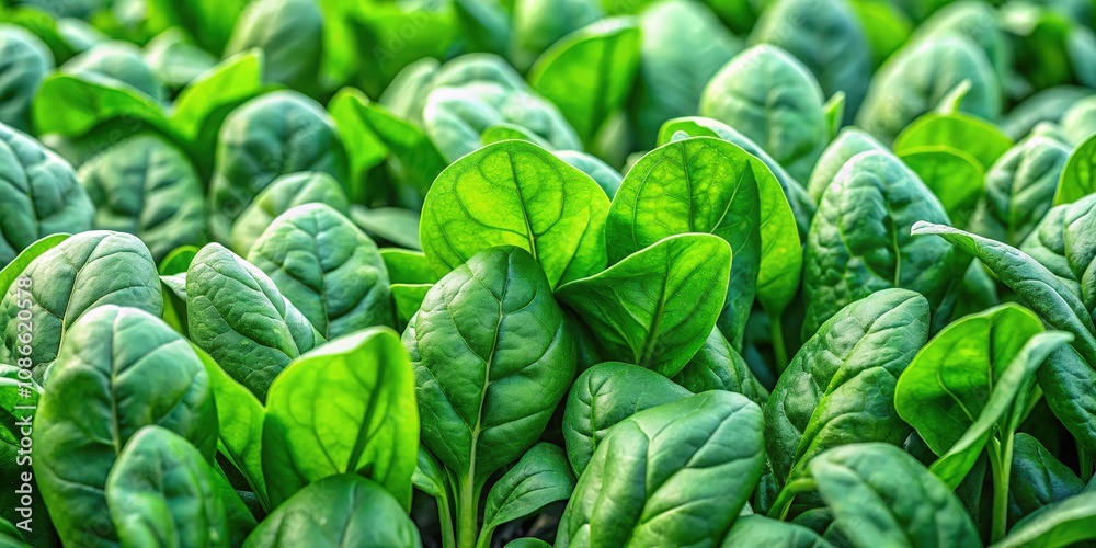 Green spinach field, bursting with a rich harvest. Green spinach field, bursting with a rich harvest.