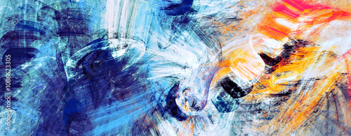 Wallpaper Mural Artistic dynamic background with bright paint smears. Abstract motion colors effect. Art pattern. Fractal artwork for creative graphic design Torontodigital.ca