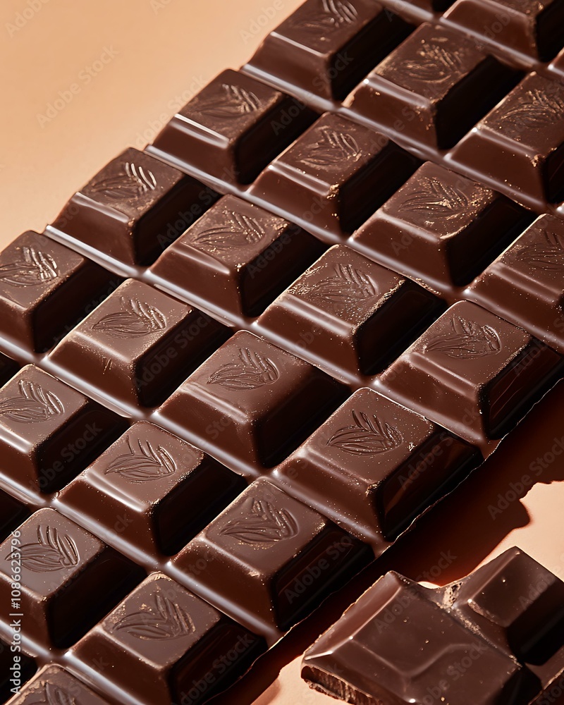 Fototapeta premium Lighting Product Details , Premium Chocolate Bars on Dynamic Lighting Background