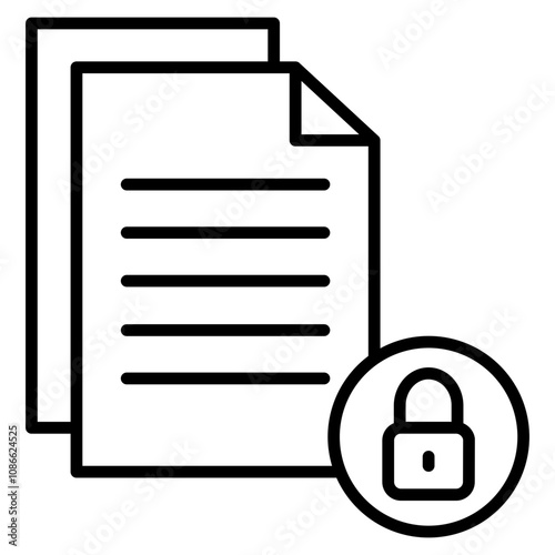 Document Encryption  Icon Element For Design