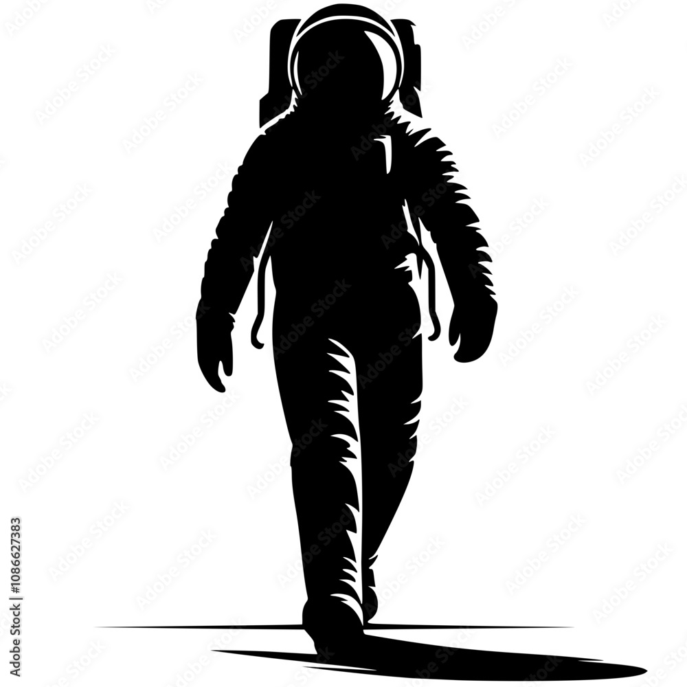 Fototapeta premium Silhouette of an astronaut walking