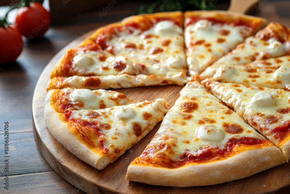 Delicious Pizza on Table Close Up