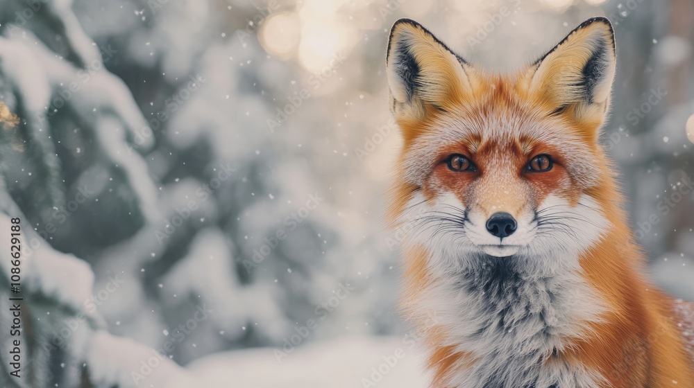 Red Fox in a Snowy Forest Red Fox in a Snowy Forest