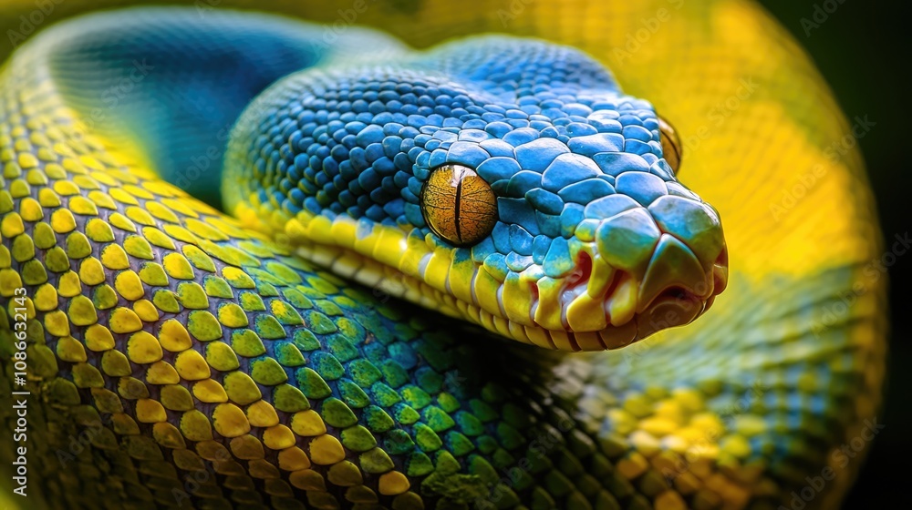 Fototapeta premium Emerald Tree Boa Close Up