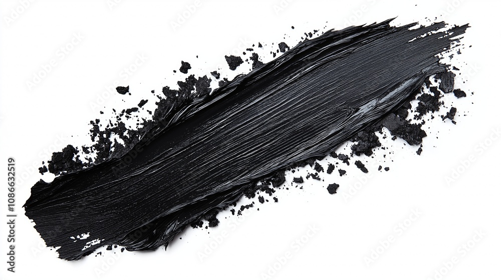 Clay or charcoal face mask stroke isolated on white Clay or charcoal face mask stroke isolated on white