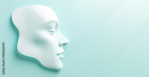 Isolated minimal abstract human face profile