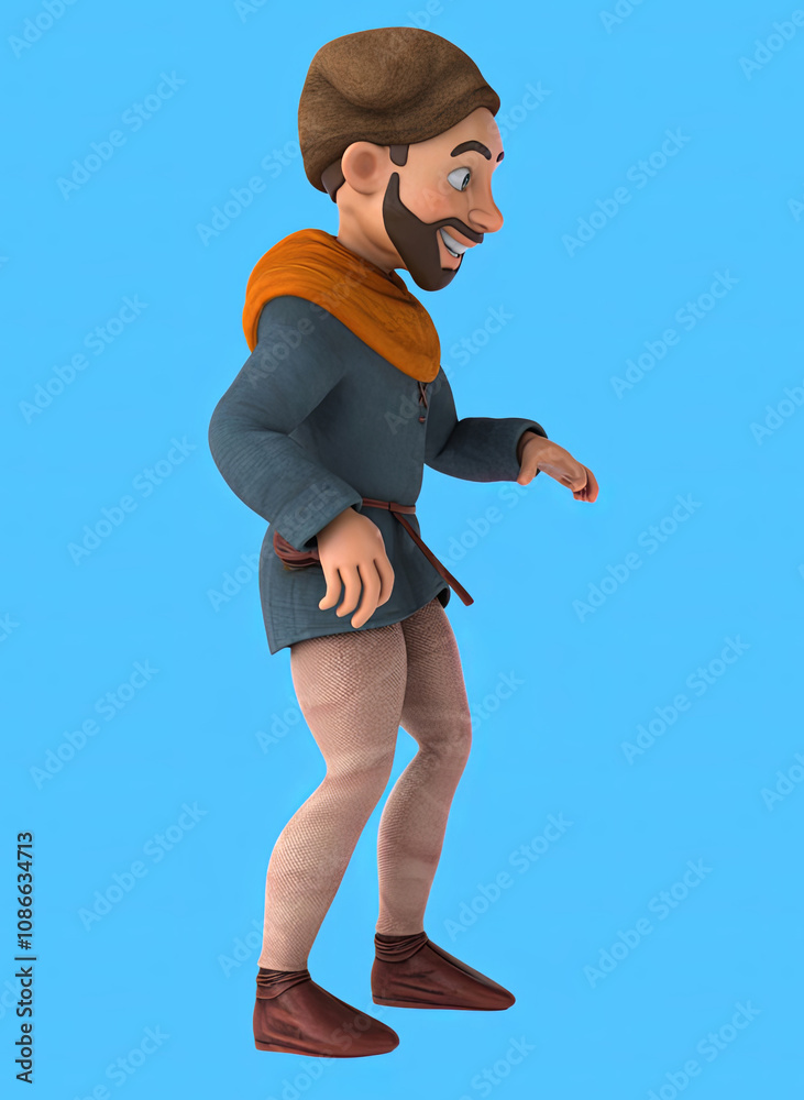 Fun 3D cartoon medieval man dancing Fun 3D cartoon medieval man dancing