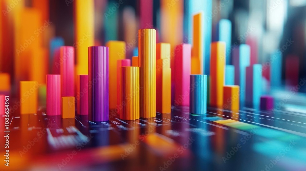 A vibrant, abstract representation of colorful bar graphs on a digital background, symbolizing data analysis and visualization. A vibrant, abstract representation of colorful bar graphs on a digital background, symbolizing data analysis and visualization.