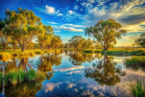 Wallpaper Mural Rusty-hued Lara Wetlands, Queensland's historic beauty. Torontodigital.ca