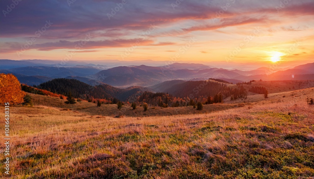 Fototapeta premium sunrise over the mountains