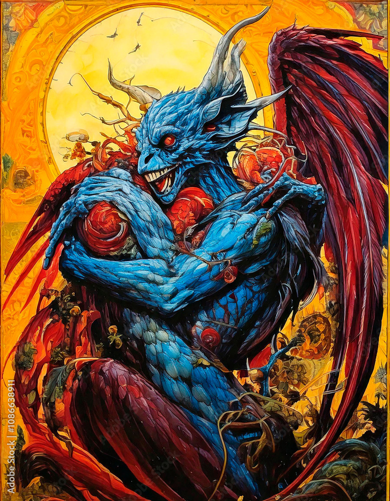 Fototapeta premium Gargoyles and Fantasy Creatures.