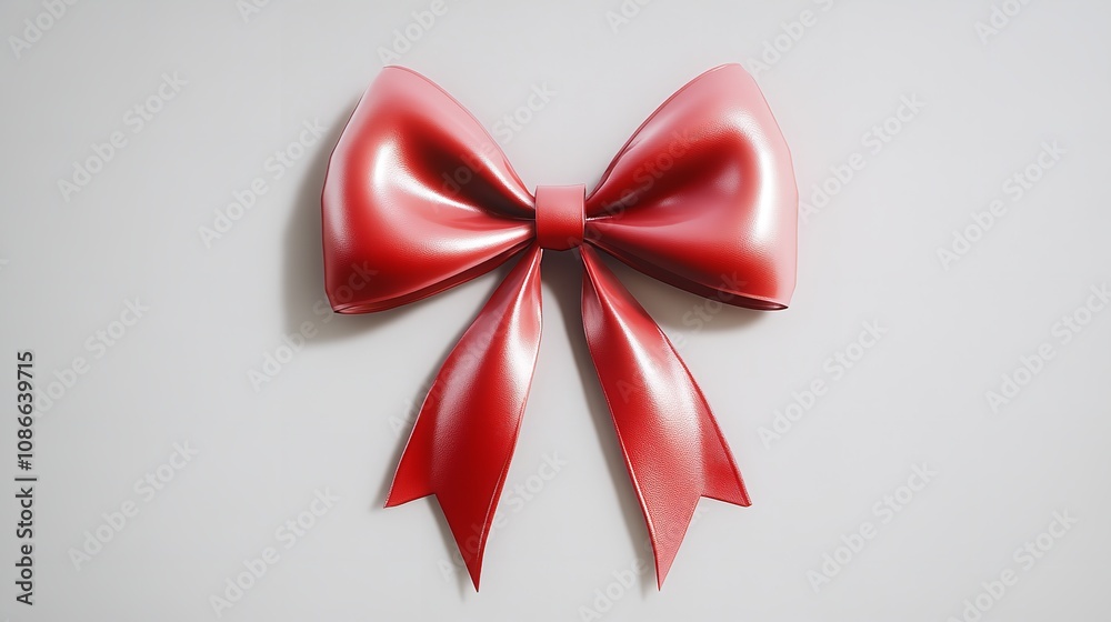 Red Christmas gift ribbon. Plain white background. Red Christmas gift ribbon. Plain white background.