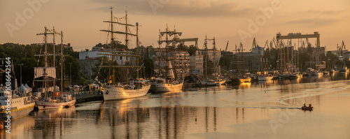 Sailing ships at the wharf in Szczecin, Tall Ships Races 2024