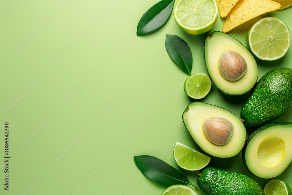 Vibrant Guacamole with Tortilla Chips and Lime Wedges Vibrant Guacamole with Tortilla Chips and Lime Wedges