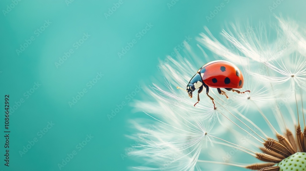 Ladybug on Dandelion Seeds Ladybug on Dandelion Seeds