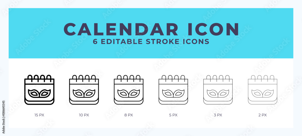 Naklejka premium Calendar icon symbol. Isolated. Vector illustration with editable stroke.