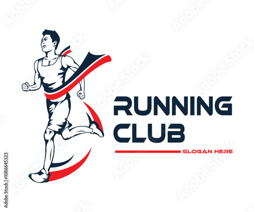 Running Club logo vector concept