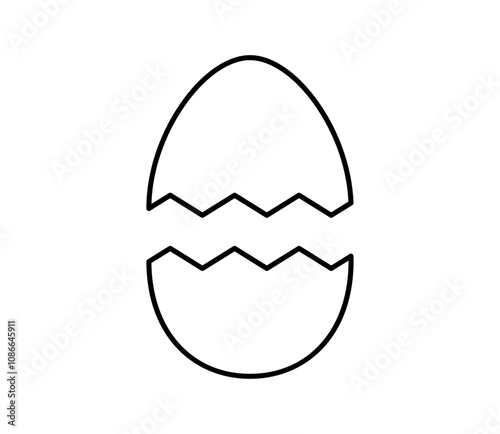 割れた卵の殻のイラスト　ベクター
