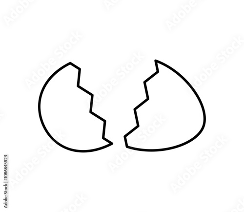 割れた卵の殻のイラスト　ベクター
