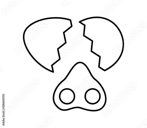 双子の卵を割るイラスト　ベクター
