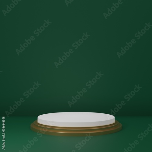 Merry Christmas and happy new year , podium studio for products with copy space, product stand, 3D rendering	
