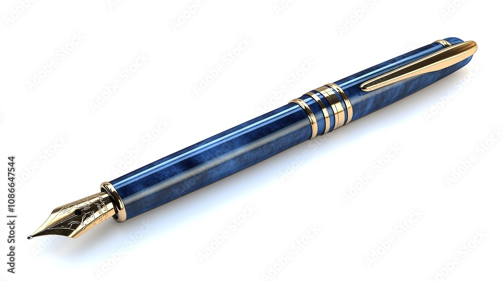 Elegant Black Fountain Pen with Gold Accents Elegant Black Fountain Pen with Gold Accents