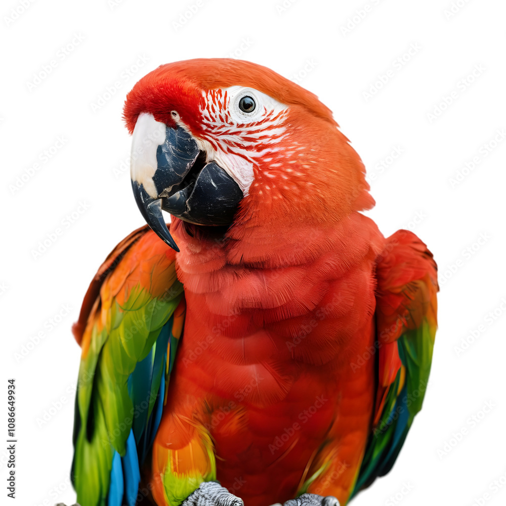 Fototapeta premium red and green macaw tropical bird rare exotic 