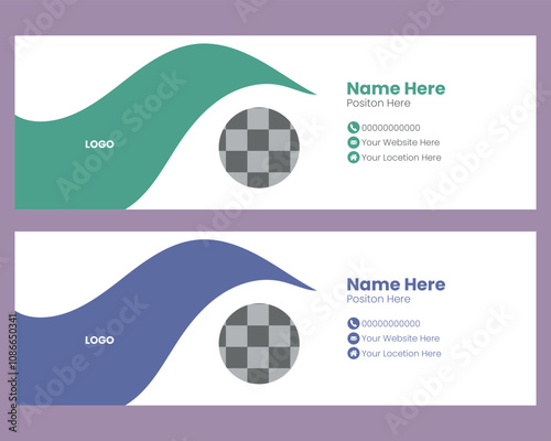  Vector email signature design  professional banner template
