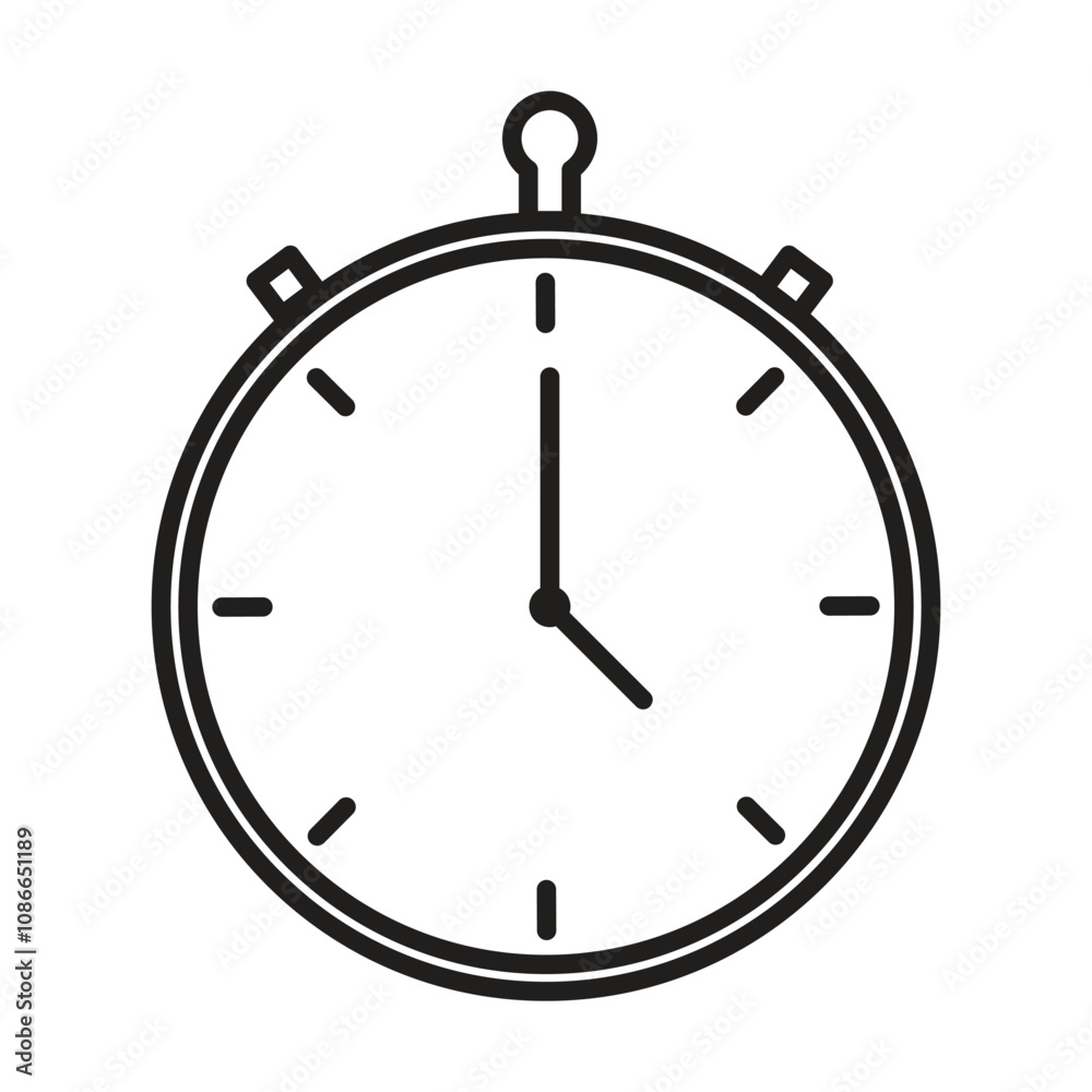 clock icon vector on white background clock icon vector on white background