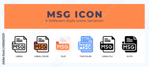 Msg file icon vector illustration. trendy styles