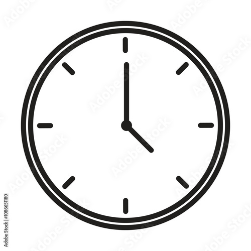 clock icon vector on white background