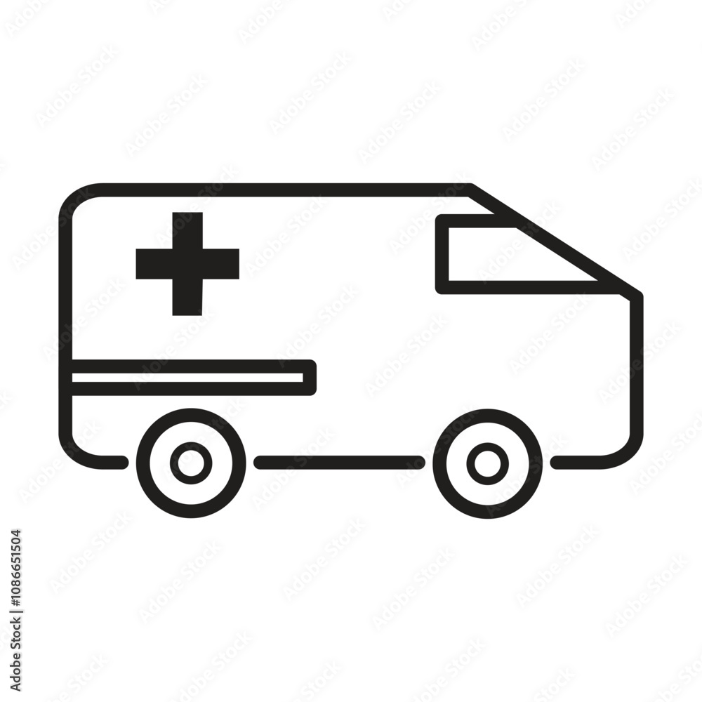 ambulance icon vector on white background ambulance icon vector on white background