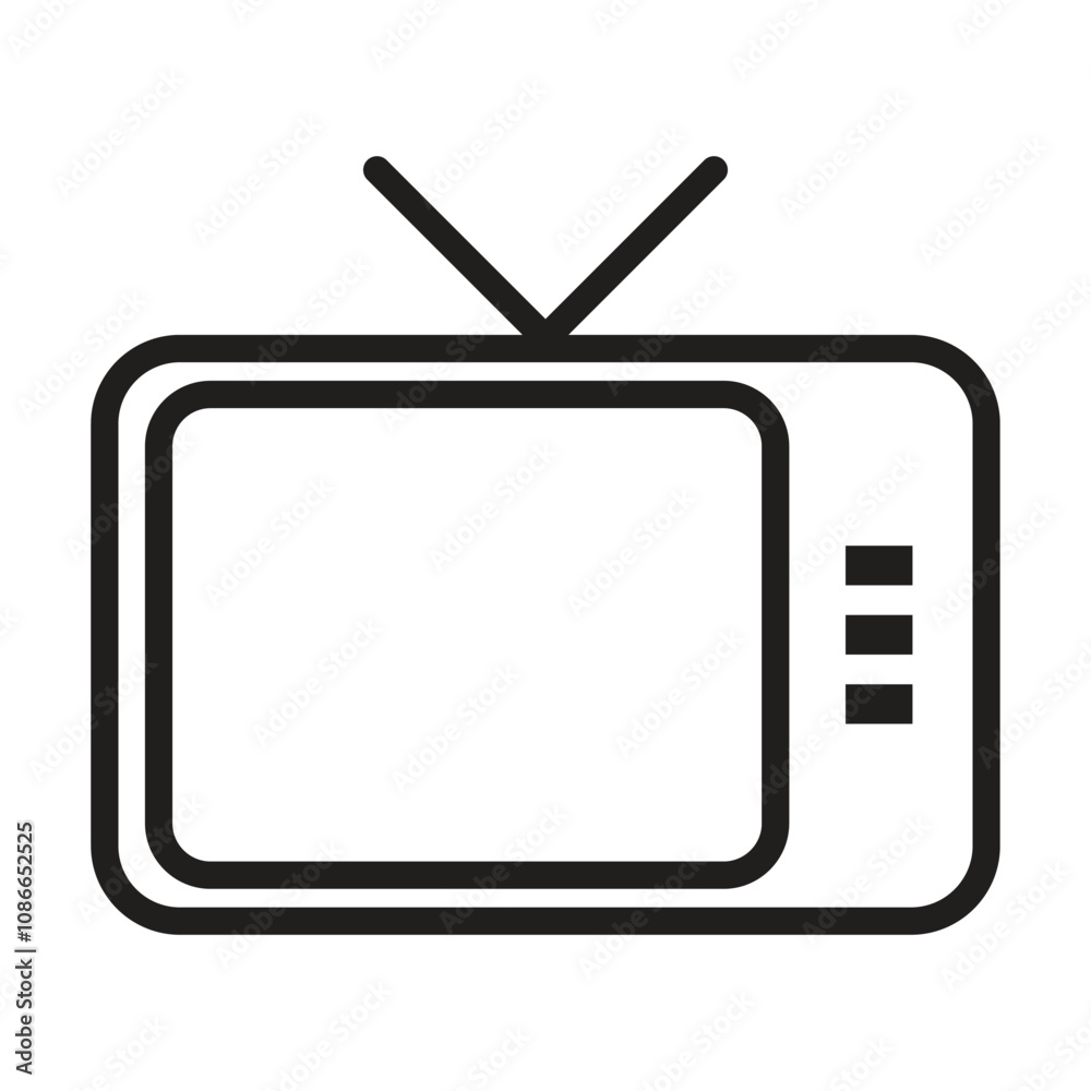 Tv sige icon vector on white background Tv sige icon vector on white background