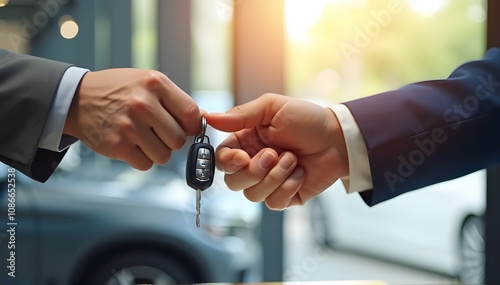 Handing Over Car Keys After Successful Sale