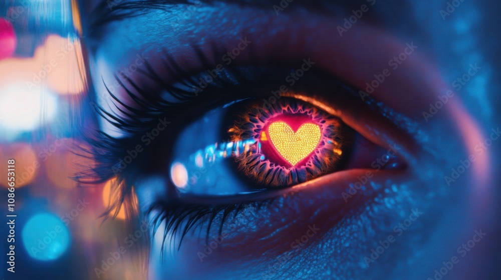 A close-up of eyes, their reflection showing a vibrant quality A close-up of eyes, their reflection showing a vibrant quality