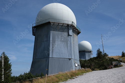 Radome auf dem Großer Arber, Bayerischer Wald, Bayern, Deutschland