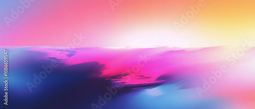 8K Digital grainy gradient with a colorful soft noise effect. A unique blend of vintage vibes and lo-fi glitch textures, liquid chameleon effect, y2k style, light glow noise gradient banner 