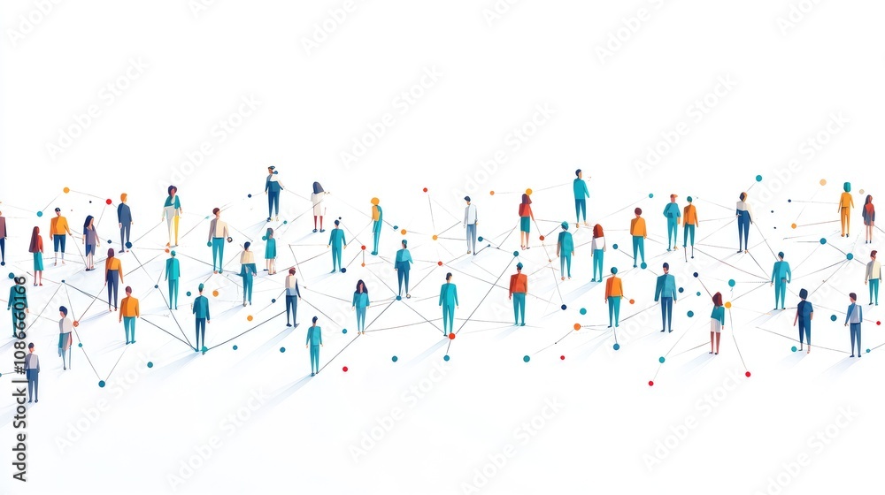 Diverse Group of People Communicating in a Network, Illustrating Connection, Collaboration, Social Interaction, and Digital Networking in a Modern Context Diverse Group of People Communicating in a Network, Illustrating Connection, Collaboration, Social Interaction, and Digital Networking in a Modern Context