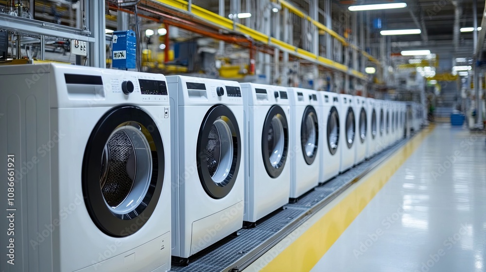 Production of washing machines at the factory Production of washing machines at the factory