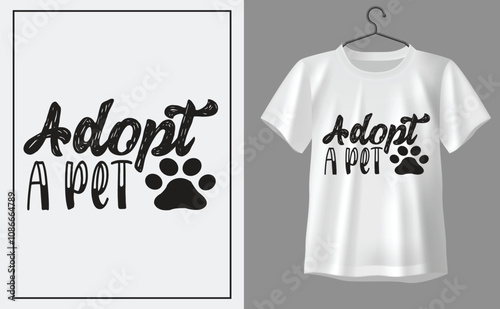 Adopt pet  t shirt design, t shirt design concept, t shirt design template