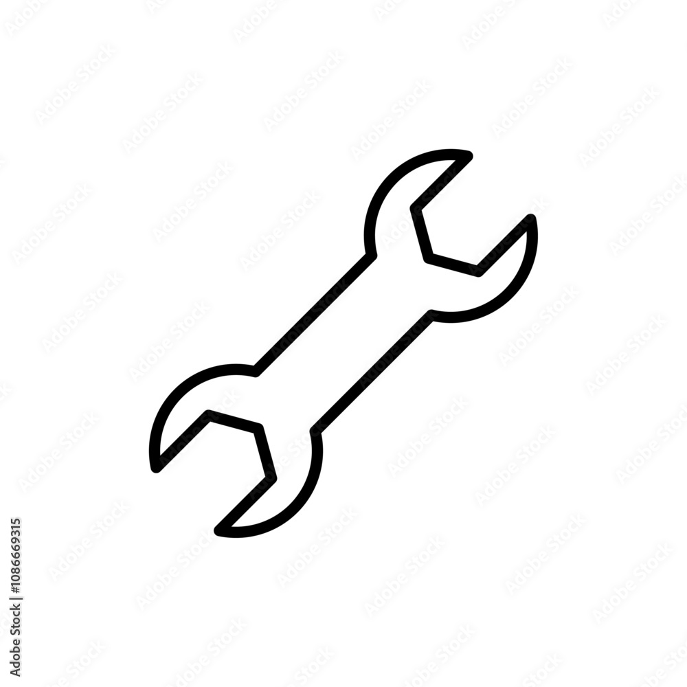 Wrench icon linear logo isolated Wrench icon linear logo isolated