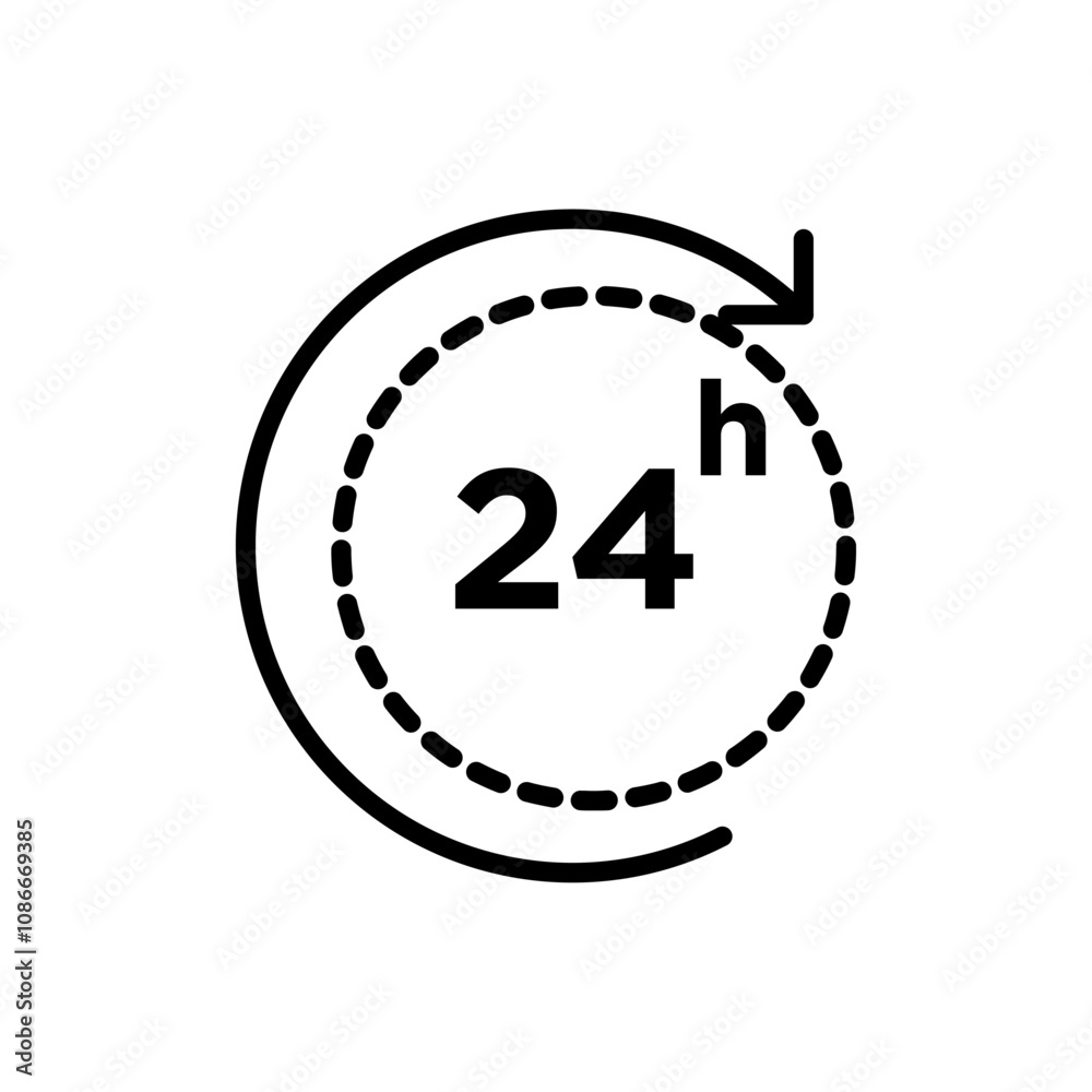 24 Hrs icon linear logo isolated 24 Hrs icon linear logo isolated